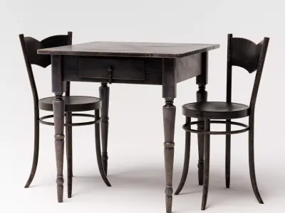 Vintage Dining Set 3D model