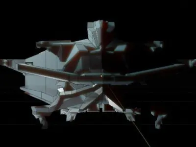 Spaceship ev2 Low-poly 3D model