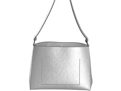Silver Leather Shoulder Bag 3D model
