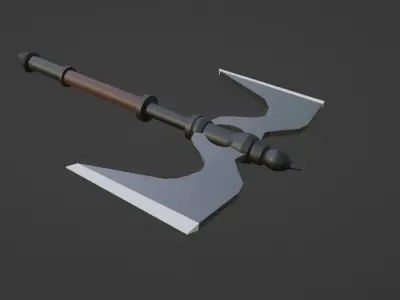 Medieval War Axe  Free low-poly 3D model