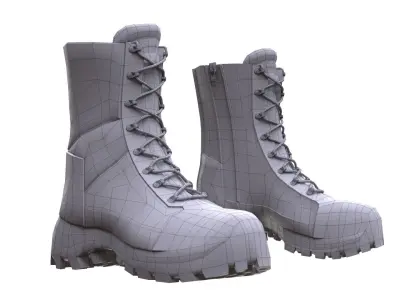 Military Boots Low-poly 3D model order