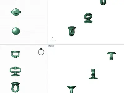 Set of earring back 3D print model