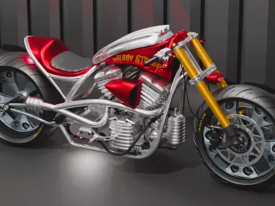 Custom Chopper Motorcycle 3D model purchase