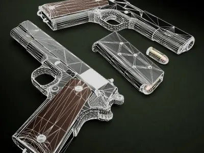 Colt 1911  Low-poly 3D model