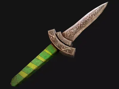 Medieval Dagger Sword Knife Knight Weapon  Low-poly 3D model