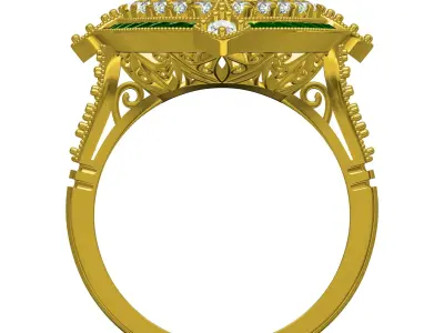 Antique Art Deco Engagement Ring for Women 3D print model