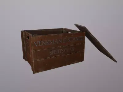 Antique Wood Crate Low-poly 3D model