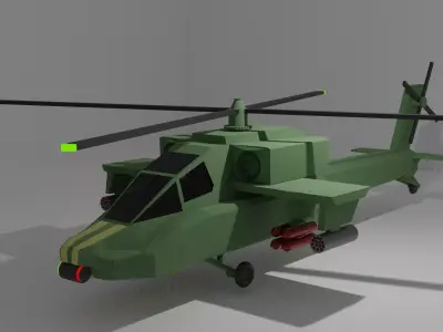 Apache Boeing AH-64 Low-poly 3D model
