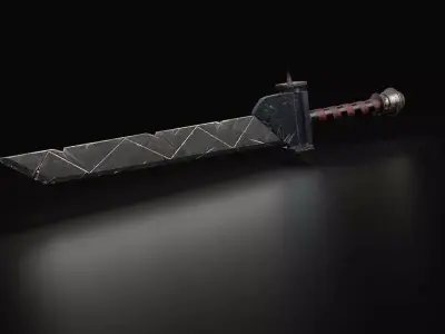 Spiked Fantasy Sword Free low-poly 3D model