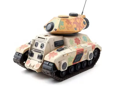 Floral Camouflage Tank Model Pack Low-poly 3D model