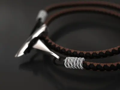 Tesla wire hook pendant or keychain 3D print model