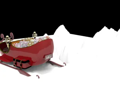 Santa Sleigh Free 3D model buy