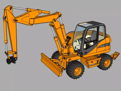 Pelleteuse Case WX 125 - Case WX 125 excavator 3D model