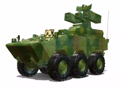iveco guarani 6x6 cfn antidrone Low-poly 3D model