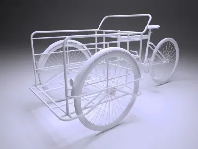 treecicle bicycle with basket Low-poly 3D model