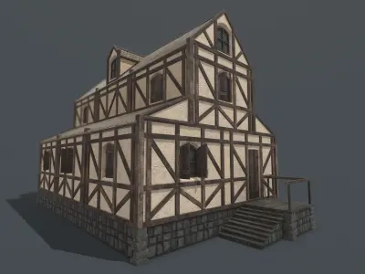 Medieval House 05 Low-poly 3D model