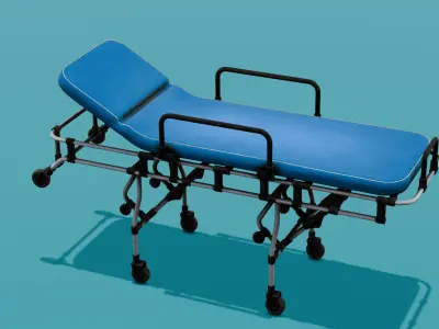 Hospital Stretcher Bed  Low-poly 3D model