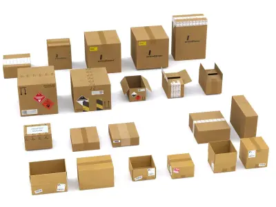 Chemical Lab Shipping Box Package Dangerous Goods Label PBR Low-poly 3D model