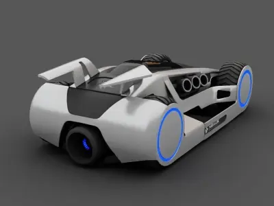 FUTURISTIC RACE CAR Free 3D model