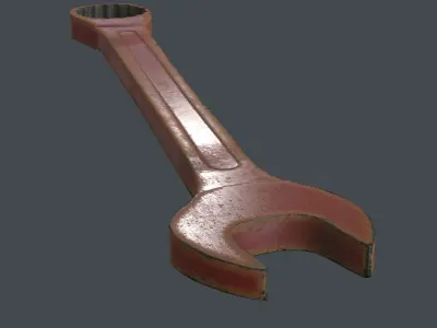 Spanner Low Poly ratchet wrench Low-poly 3D model