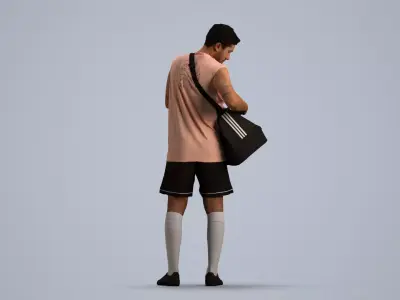 00535Levi004 - Adult Caucasian male exercising in summer 3D model