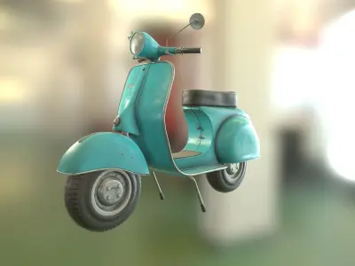 Vintage Scooter Low-poly 3D model
