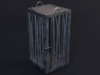 Medieval Cage Game Ready Low Poly 3D Model  Low-poly 3D model