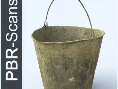 Dirty Bucket Low Poly Low-poly 3D model