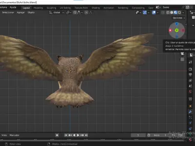 cute owl Low-poly 3D model