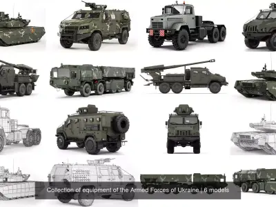 Collection of equipment of the Armed Forces of Ukraine 3D Model Pack