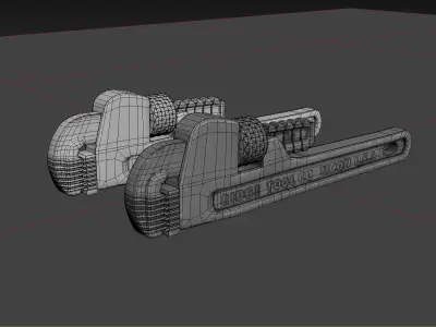 pliers iron wrench pipe pliers pipe wrench  hardware tools  3D model