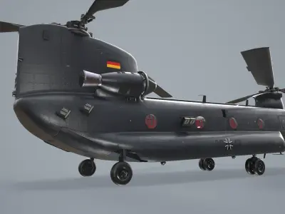 CH-47 Chinook Luftwaffe Complex Animation Low-poly 3D model