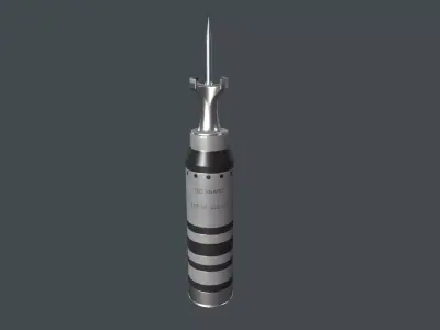 Tank modern shell 120mm APFSDS Low-poly 3D model