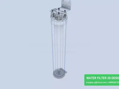 Stainless Steel Household Water Filter 40 Micron Cartridge 3D model