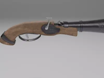 Common Pirate Pistol Low-poly 3D model