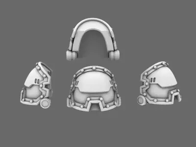 Space Knights V2 Metal Storm Shoulder Pads Type C 3D print model