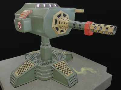 Turret Low-poly 3D model get