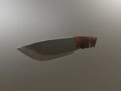 Knife 3D model with wooden handle Low-poly 3D model
