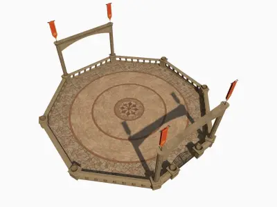 Lowpoly Ancient Arena Low-poly 3D model