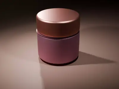 cosmetic cream jar 3D Model-openable lid  3D model