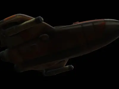Rustic space craft  Low-poly 3D model