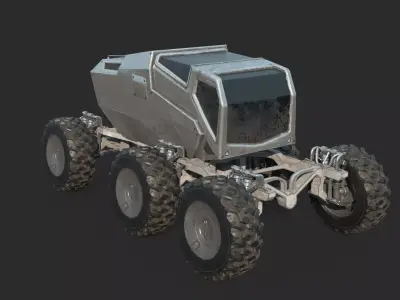 Future sci-fi multi-functional land vehicle for space use 3D model