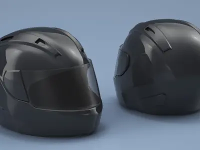  Street Riding Helmet With Visor Black 