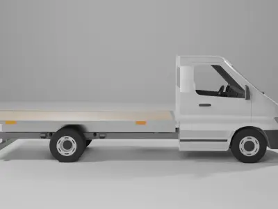 Cargo van with platform of the nineties  Free 3D model