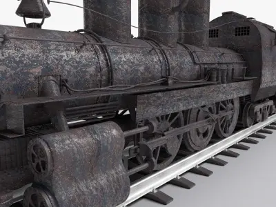 Locomotive rusty steam 3D model