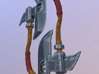 stylized 3D axe Low-poly 3D model purchase