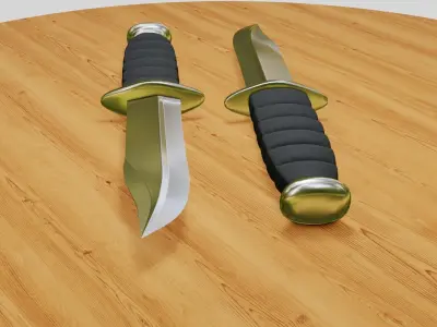 Combat Knife 3D model 2