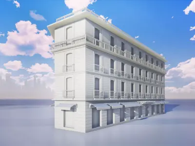 Europeen-French Corner Building 3D model