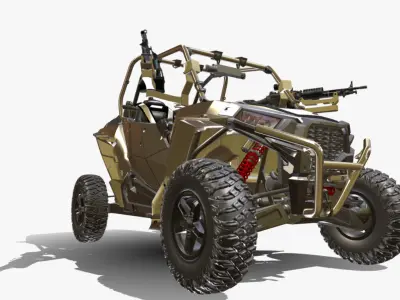 rzrxp 1000 militar 4x4 Low-poly 3D model