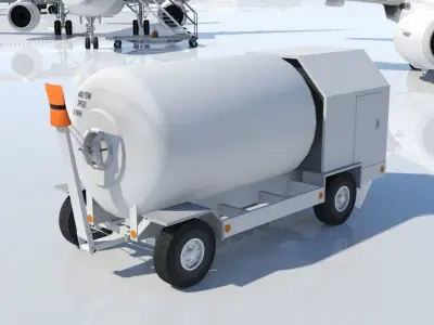 Airstarter ACE 500 ground support airport equipment Low-poly 3D model